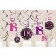 Happy Birthday Pink Happy Birthday 18 ribbon decoration 12-piece set