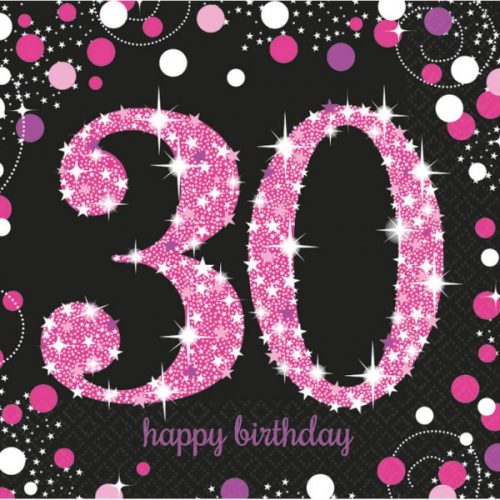 Happy Birthday Pink Happy Birthday 30 napkins 16 pcs 33x33 cm