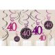 Happy Birthday Pink Happy Birthday 40 ribbon decoration 12-piece set