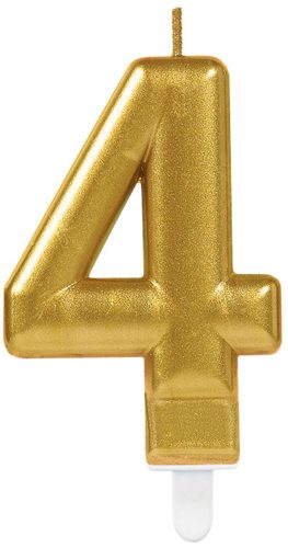 Number Gold, Gold Number Candle 4 Birthday Candle