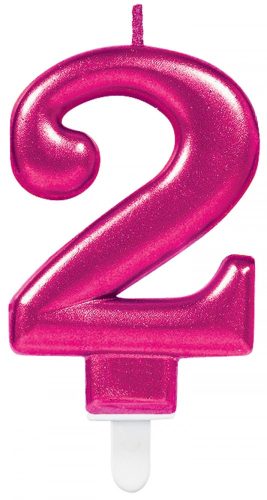 Number Pink number candle 2 birthday candle