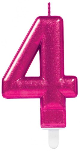 Number Pink number candle 4 birthday candle