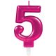 Number Pink Pink number candle 5, cake candle