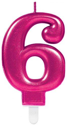 Number Pink number candle 6 cake candle