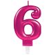 Number Pink number candle 6 cake candle