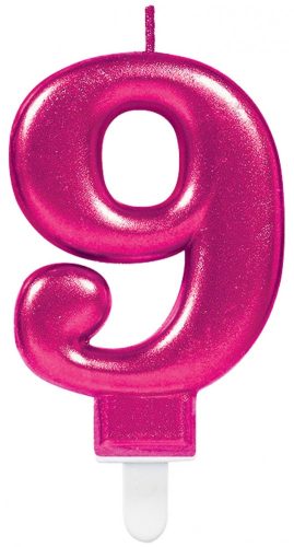 pink number candle 9 es cake candle