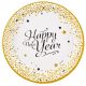 Happy New Year Golden Wishes Happy New Year Paper Plate 8 pcs 23 cm