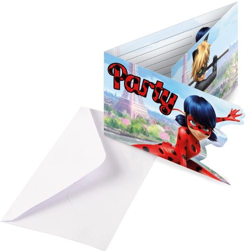 Miraculous Ladybug City Party Invitation Set of 8