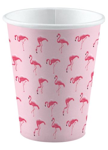 Flamingo Pink paper cup set of 8, 250 ml