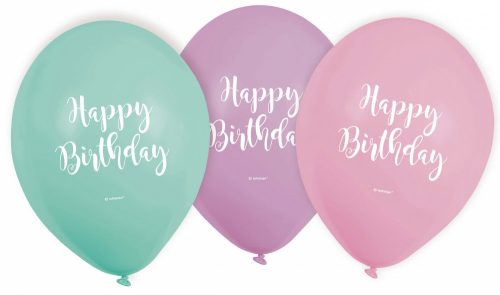 Happy Birthday Pastel Happy Birthday balloon, 6 pcs 9 inch (22.8 cm)