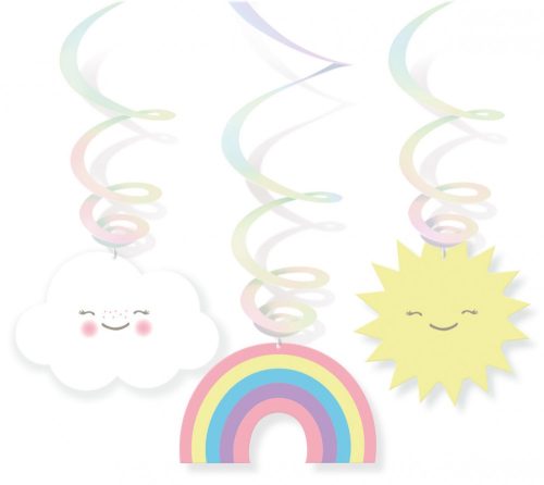 Rainbow Rainbow and Cloud and Cloud ribbon decoration set of 6