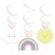 Rainbow Rainbow and Cloud and Cloud ribbon decoration set of 6