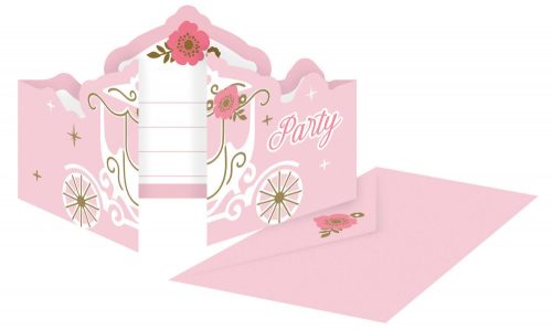 Princess Swan Party Invitation 8 pcs