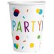 Party Colorful Confetti paper cup set of 8 (250 ml)