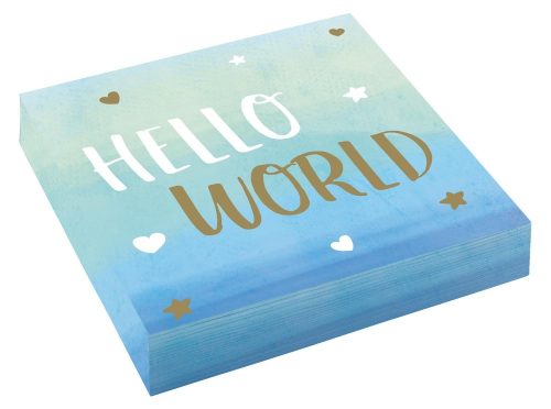 Baby Hello World Boy napkin set of 16 33x33 cm