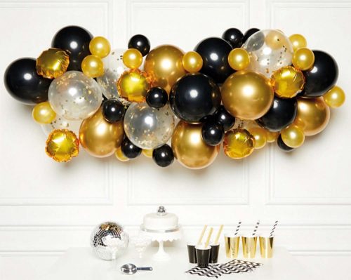 Colour Black Gold balloon, garland set of 66 pieces