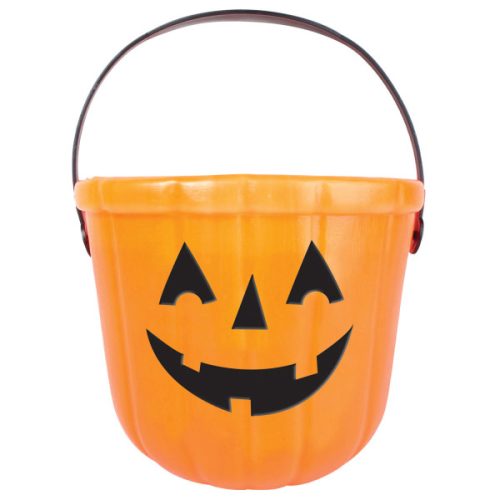 Halloween Orange Pumpkin candy collecting bucket 17x14 cm