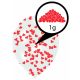 Love Hearts Heart Confetti Filled Balloon, 6 pcs 11 inch (27.5 cm)