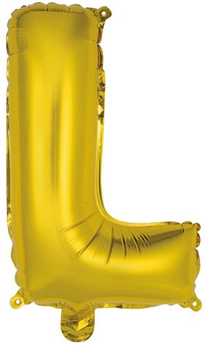 Number Gold, Golden L letter foil balloon 41 cm