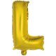 Number Gold, Golden L letter foil balloon 41 cm