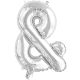 Number Silver, Silver & Letter Foil Balloon, 46 cm