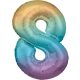 Number Pastel Rainbow giant number foil balloon 8, 83 cm