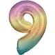 Number Pastel Rainbow giant number foil balloon 9, 83 cm