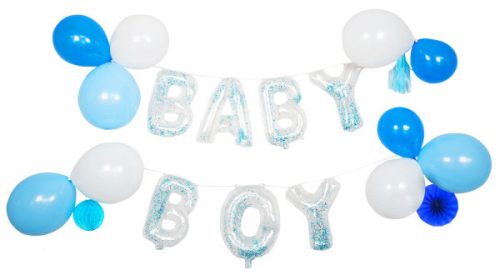 Baby Baby Boy Boy foil balloon, balloon set