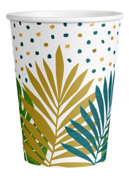 Key West Leaf paper cup 8 pcs 250 ml