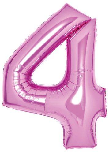 Number Pink Pink Number 4 Foil Balloon 66 cm