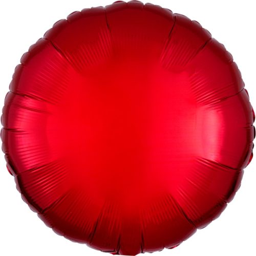 Satin Metallic Red, Red Round Foil Balloon 43 cm