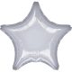 Satin Metallic Silver star foil balloon 48 cm