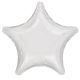 Satin Metallic White star foil balloon 48 cm