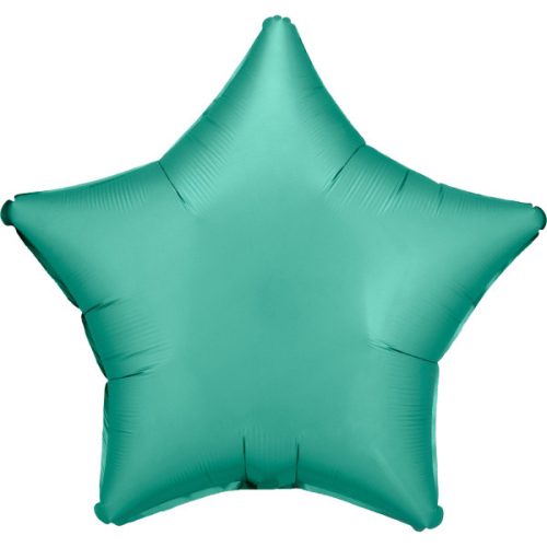 Satin Silk Jade Green star foil balloon 48 cm