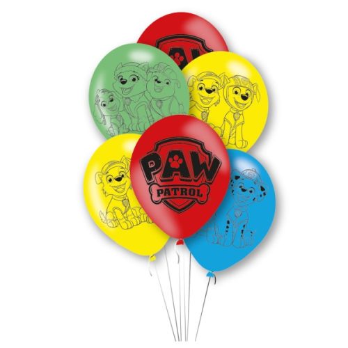 Paw Patrol Color Paws air-balloon, balloon 6 pcs 11 inch (27,5 cm)