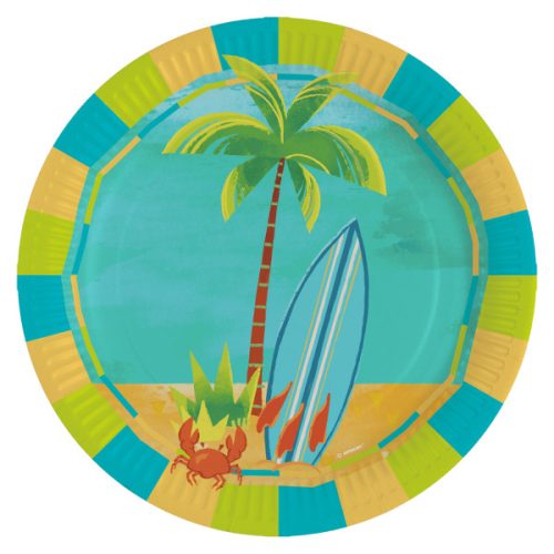 Summer Surf Party paper plate 8 pieces 23 cm