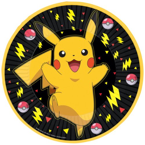 Pokémon Thunder paper plate 8 pieces 23 cm