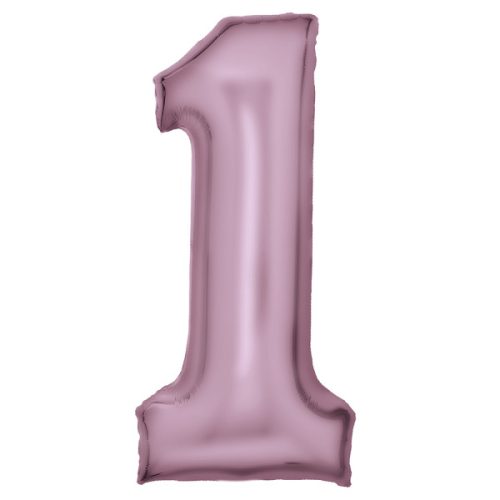 Number Pink Lustre Pastel Pink Number 1 Foil Balloon 86 cm