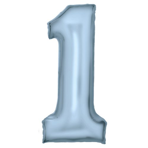 Number Lustre Pastel Blue Blue number 1 foil balloon 86 cm