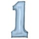 Number Lustre Pastel Blue Blue number 1 foil balloon 86 cm