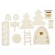 Christmas Winter Woodland Winter Woodland wooden decoration set