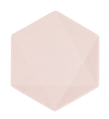 Colour Vert Decor Pink Hexagonal Flat Plate Set of 6, 15.8 cm