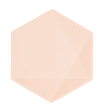 Colour Vert Decor Peach Hexagonal Plate Set of 6, 15.8 cm