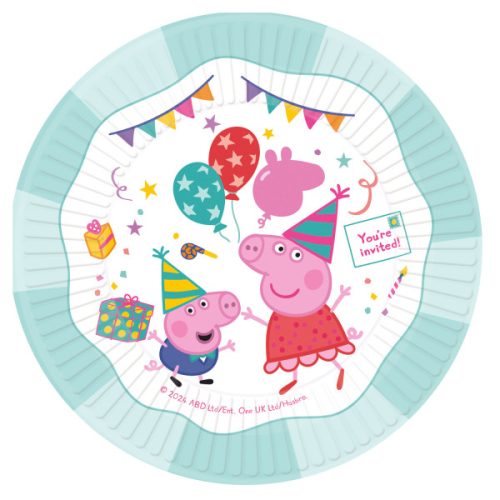 Peppa Pig Celebration paper plate set 8-piece 23 cm