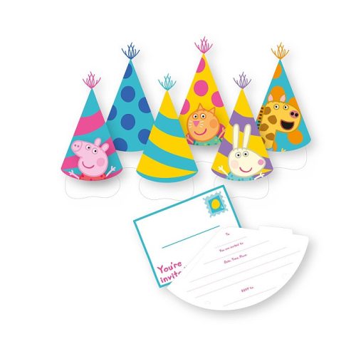 Peppa Pig Celebration party invitation set of 6