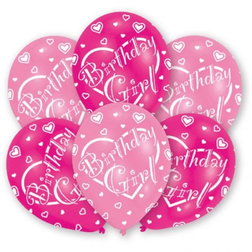 Happy Birthday Girl Happy Birthday balloon, 6 pcs 11 inch (27.5 cm)