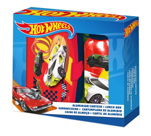 Hot Wheels sandwich box + aluminum bottle set