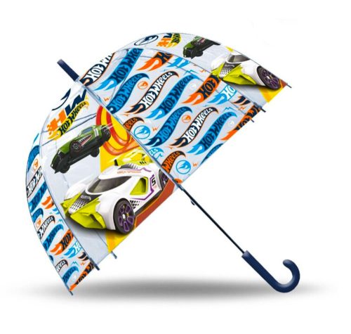 Hot Wheels Zooming Kids Transparent Semi-Automatic Umbrella ⌀70 cm