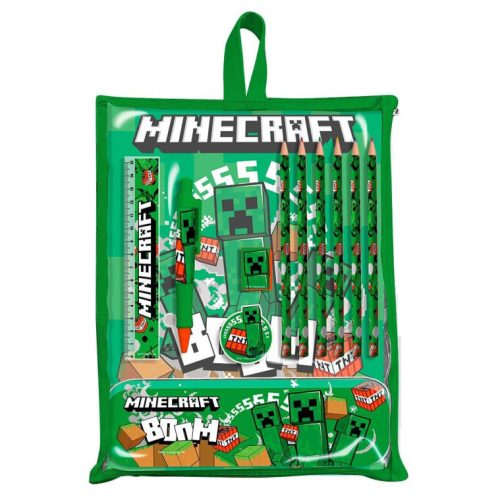 Minecraft Boom stationery set with holder