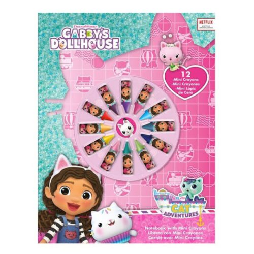 Gabby's Dollhouse Smoothie Land notebook + mini crayon set